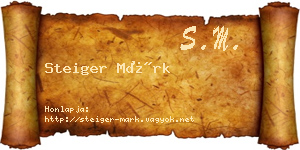 Steiger Márk névjegykártya