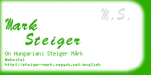 mark steiger business card